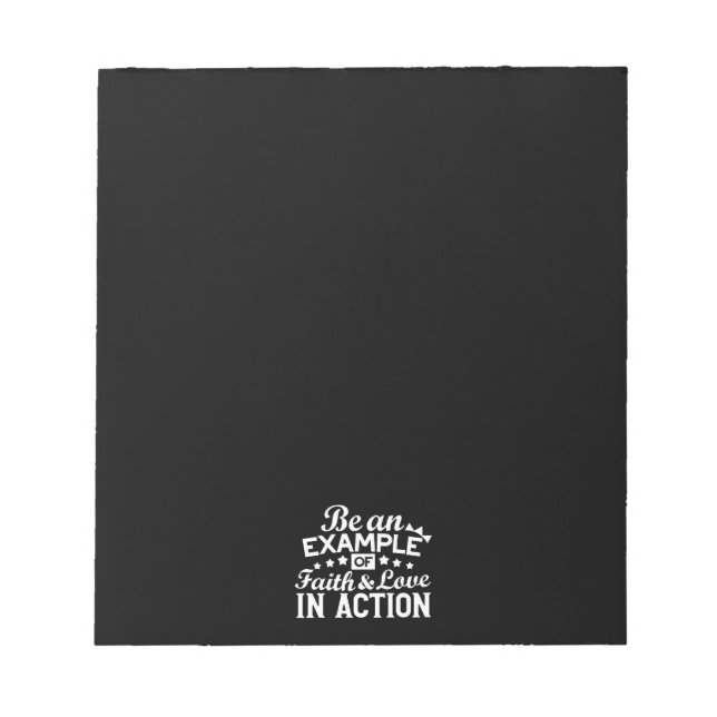 Christian Motivation Design – Faith, Love, and Act Notepad (Front)