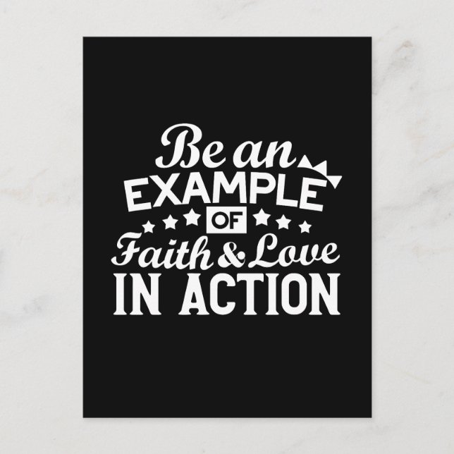 Christian Motivation Design – Faith, Love, and Act Postcard (Front)