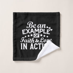 Christian Motivation Design – Faith, Love, and Act Wash Cloth