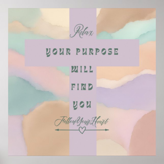 Christian Motivational Cross Canvas Print  (Front)