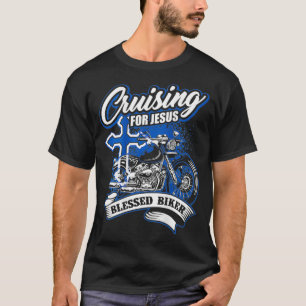 Christian Motorcycle Shirt Cross God Blessed Biker
