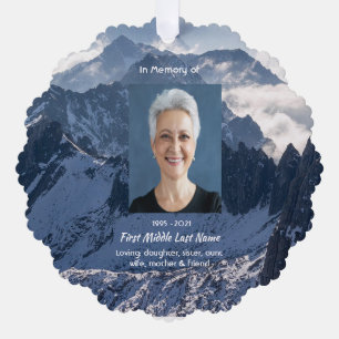 Christian Mountains Alpine Memorial Keepsake Ornament Card