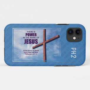 Christian NAME OF JESUS Cross   Philippians 2:9-11 iPhone 11 Case