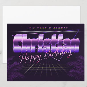Christian Name Prénom lila retro Carte Anniversair