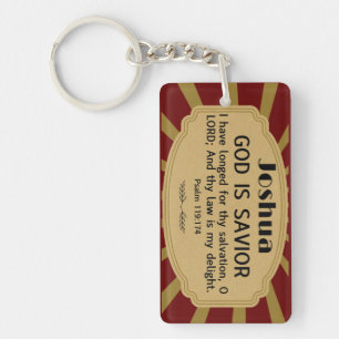 Christian Name Scripture Meaning Joshua Keychain