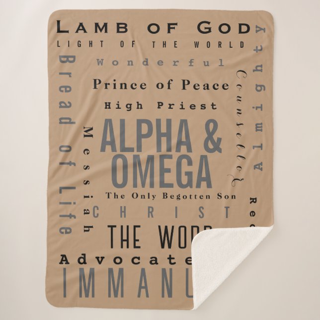 Christian Names Of God, Modern Simple Sherpa Blanket (Front)