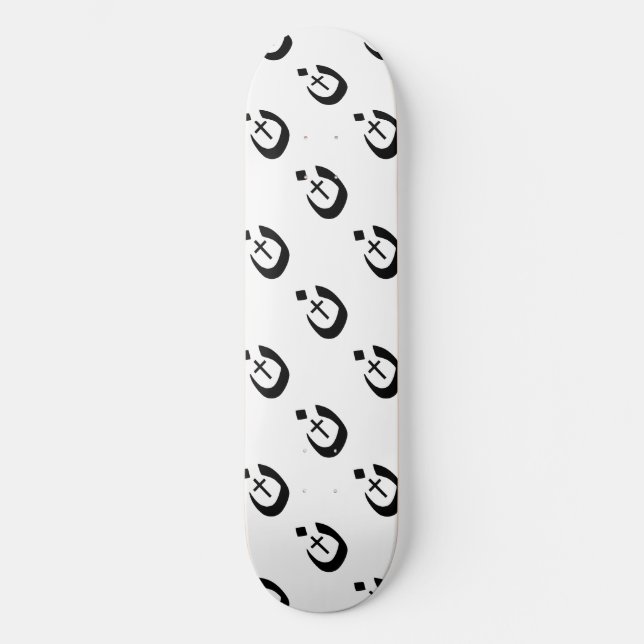 Christian Nazarene Cross Black and White Skateboard (Front)