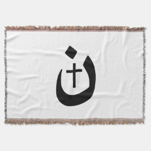 Christian Nazarene Cross Black and White Throw Blanket
