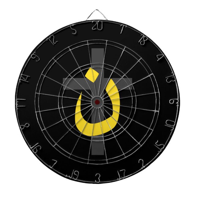 Christian Nazarene Symbol Solidarity Cross Black Dartboard (Front)