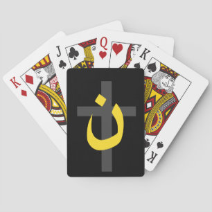 Christian Nazarene Symbol Solidarity Cross Black Playing Cards