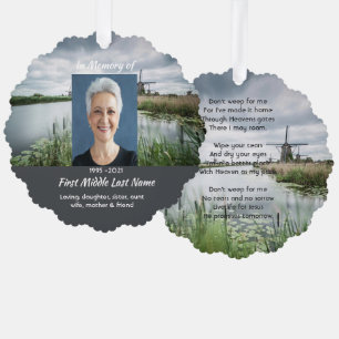 Christian Netherlands windmill  Memorial Keepsake  Ornament Card