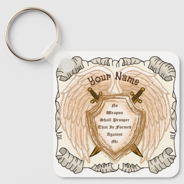 Christian No Weapon Shall Prosper Keychain (Front)