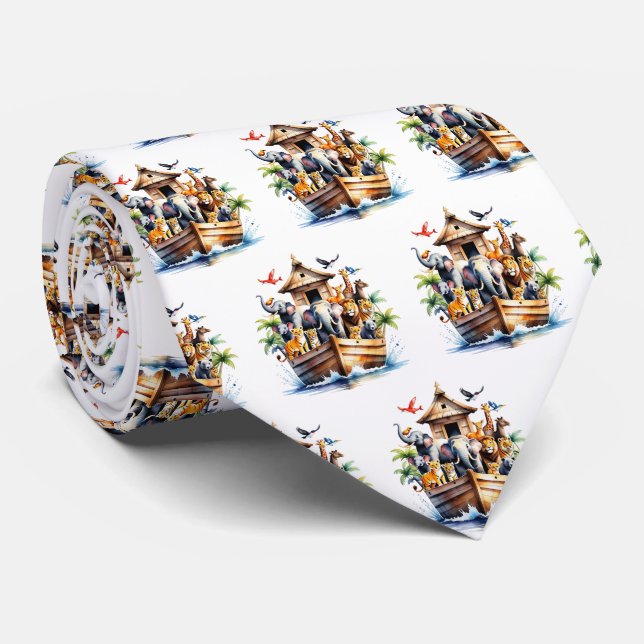 Christian Noah's Ark Tie (Rolled)
