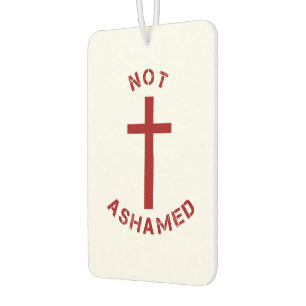 Christian Not Ashamed Red Cross and Bible Verse Air Freshener