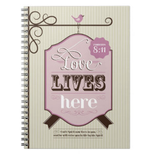 Christian Note Book Love Lives Here Believe Verse