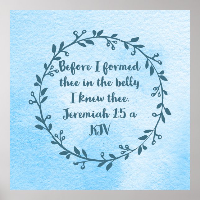 Christian Nursery Decor - Jeremiah 1:5 a  poster (Front)