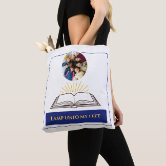 Christian Open Bible Rays Word of God Tote Bag