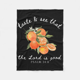 Christian Orange Fruit Flower Bible Verse Gardener Fleece Blanket
