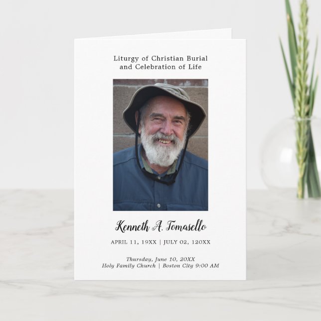 Christian Order Of Service Funeral Photo Folded Program (Front)