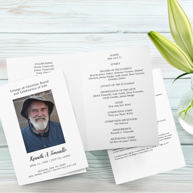 Christian Order Of Service Funeral Photo Folded Program (Christian Order Of Service Funeral Photo Folded Program)