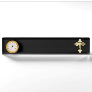 Christian orthodox cross nameplate