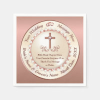 Christian Paper Napkins, Rose Gold Wedding Napkins