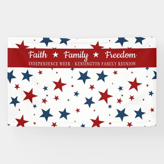 Christian Patriotic Stars Backdrop Banner (Horizontal)