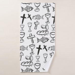Christian Pattern Bath Towel