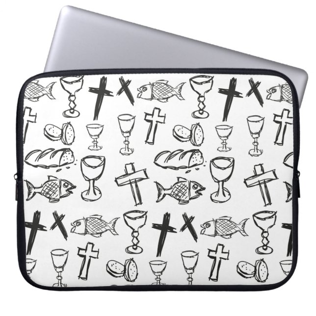 Christian Pattern Laptop Sleeve (Front)