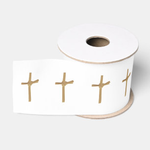 Christian Patterned Palm Cross Ribbon Grosgrain Ribbon
