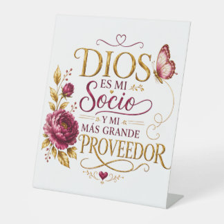Christian Pedestal Sign | Dios es mi Socio