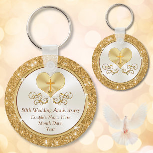 Christian Personalized 50th Anniversary Favours Keychain