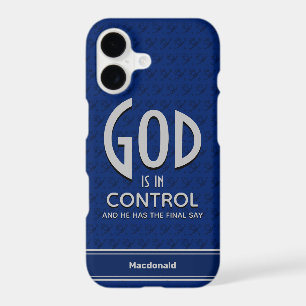 Christian Personalized GOD IS IN CONTROL Blue