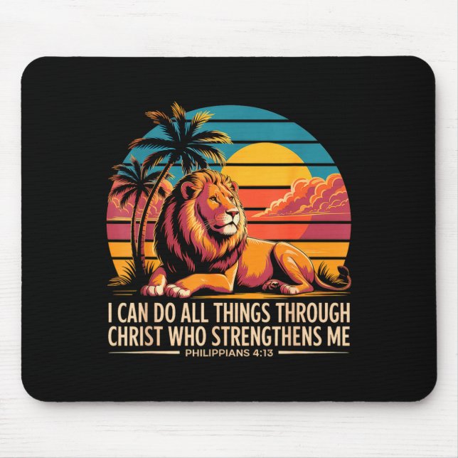 Christian Philipans 4 13 Religious Lion Strength  Mouse Pad (Front)