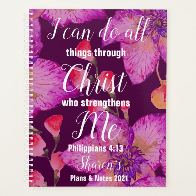 Christian Philippians 4:13 2022 Personalized Planner (Front)
