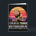 Christian Philippians 4_13 Religious Lion Strength Card<br><div class="desc">Christian Philippians 4_13 Religious Lion Strengthens Tank Top_1</div>