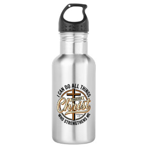 Christian Philippians 4_13 Vintage Quote Shirt Des 532 Ml Water Bottle