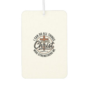 Christian Philippians 4_13 Vintage Quote Shirt Des Air Freshener