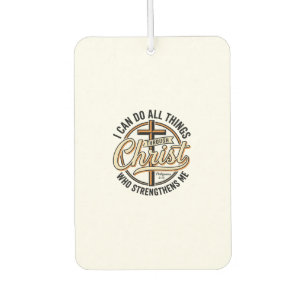 Christian Philippians 4_13 Vintage Quote Shirt Des Air Freshener