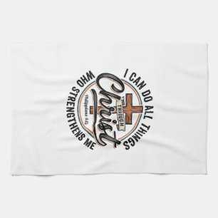 Christian Philippians 4_13 Vintage Quote Shirt Des Kitchen Towel