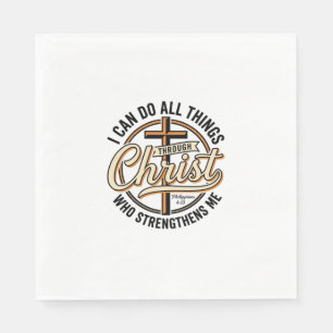 Christian Philippians 4_13 Vintage Quote Shirt Des Napkin