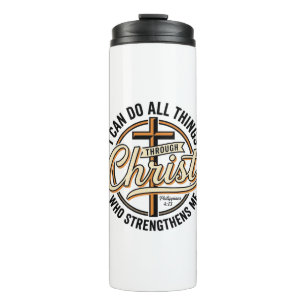 Christian Philippians 4_13 Vintage Quote Shirt Des Thermal Tumbler