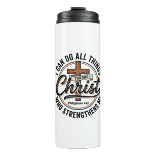 Christian Philippians 4_13 Vintage Quote Shirt Des Thermal Tumbler