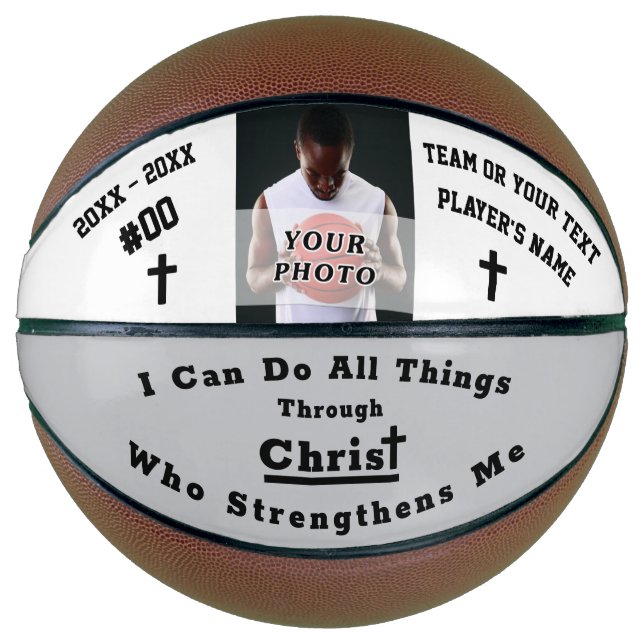 Christian Photo and Fully, Customizable Basketball (Front)