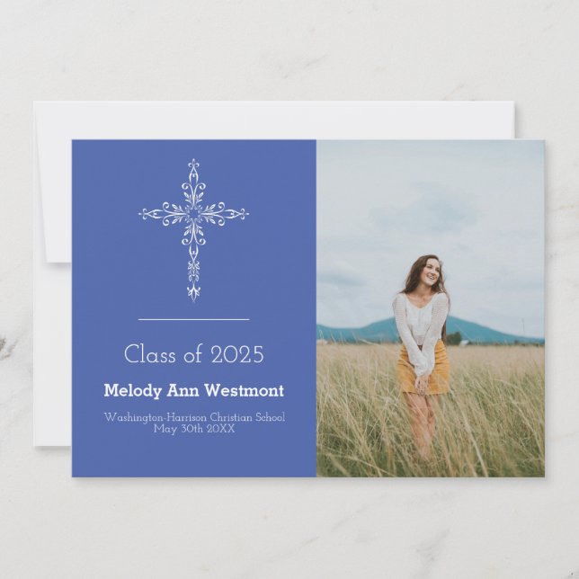 Christian Photo Graduation Announcement Religious (Front)