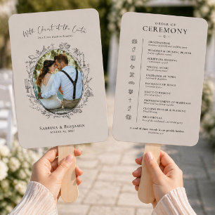 Christian Photo Wedding Program Set of Fans