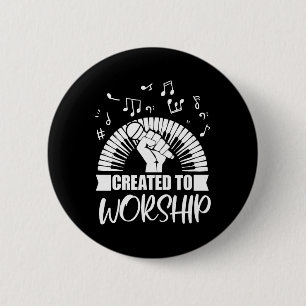 Christian Piano Player Created To Worship Gift For 2 Inch Round Button