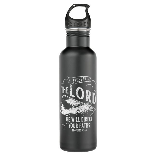 Christian pilot gifts - airplane pilot funny pilot 710 ml water bottle (Front)