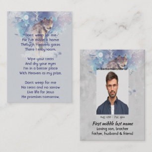 Christian Pocket Keepsake Memorial  Wolf Business Card