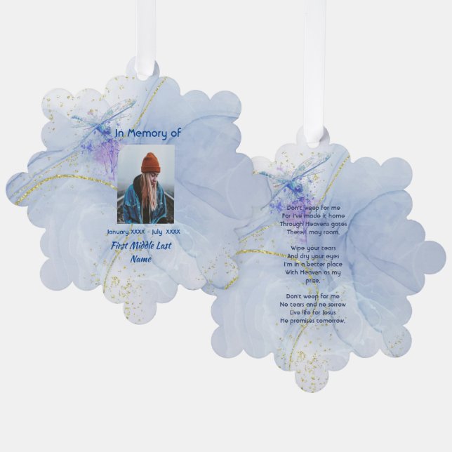 Christian Pocket Keepsake Memorial Wolf  Ornament Card (Front/Back)